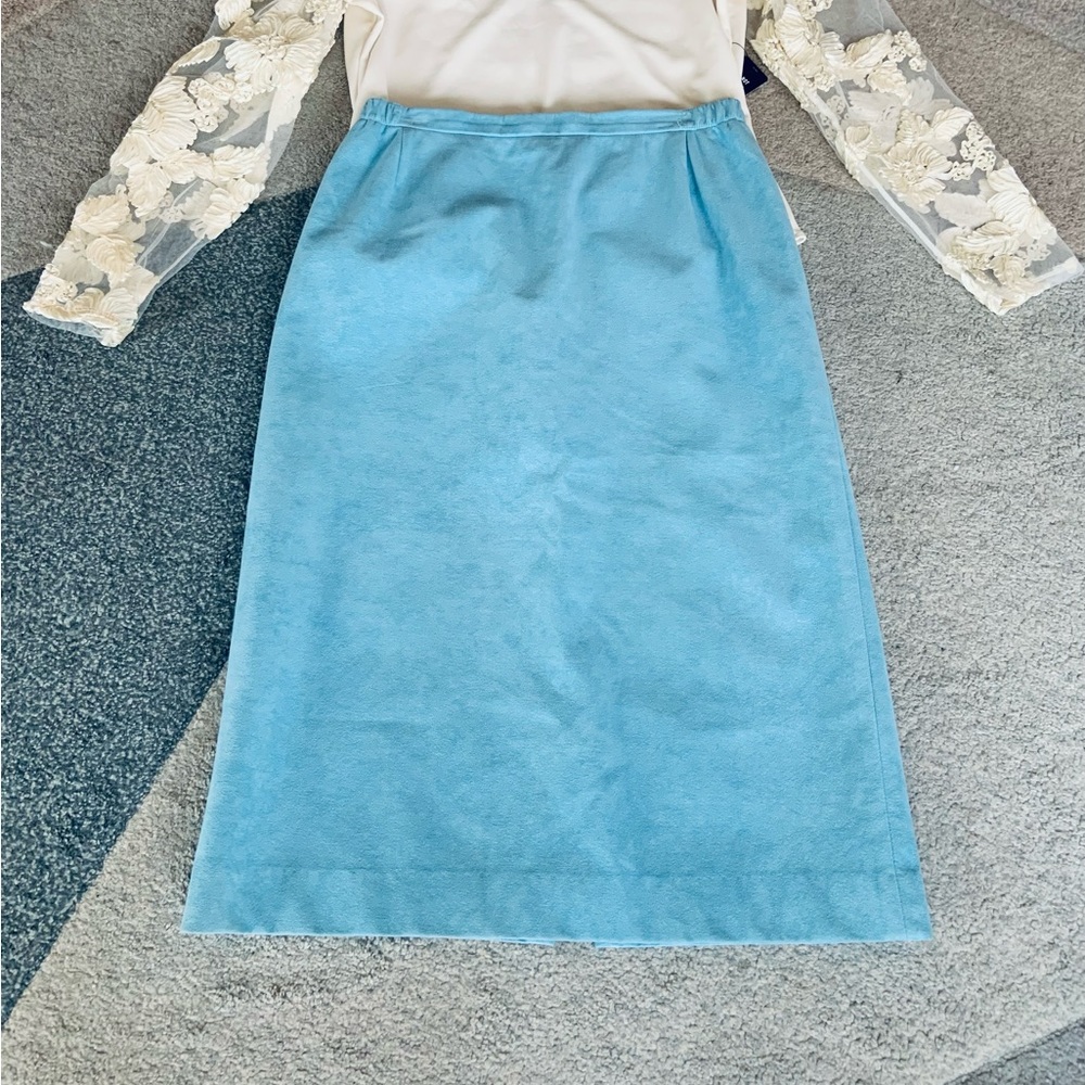 Adolph Schuman for Lilli Ann Blue Suede Skirt